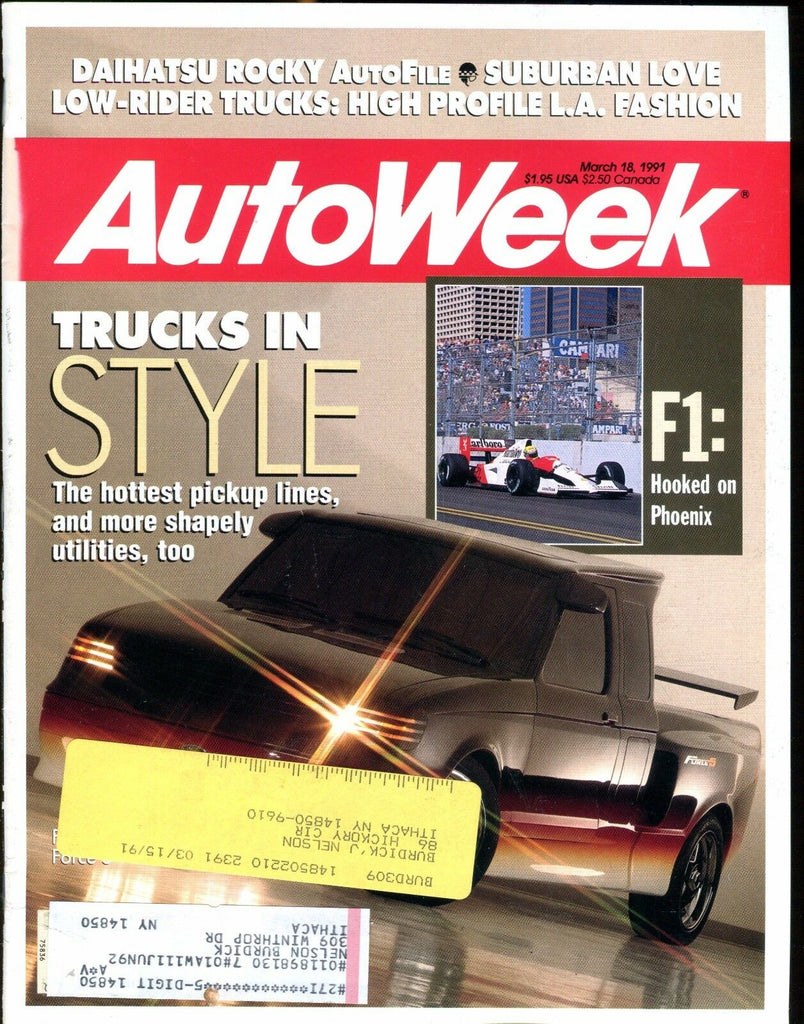 AutoWeek Magazine March 18 1991 Trucks In Style EX w/ML 022417nonjhe