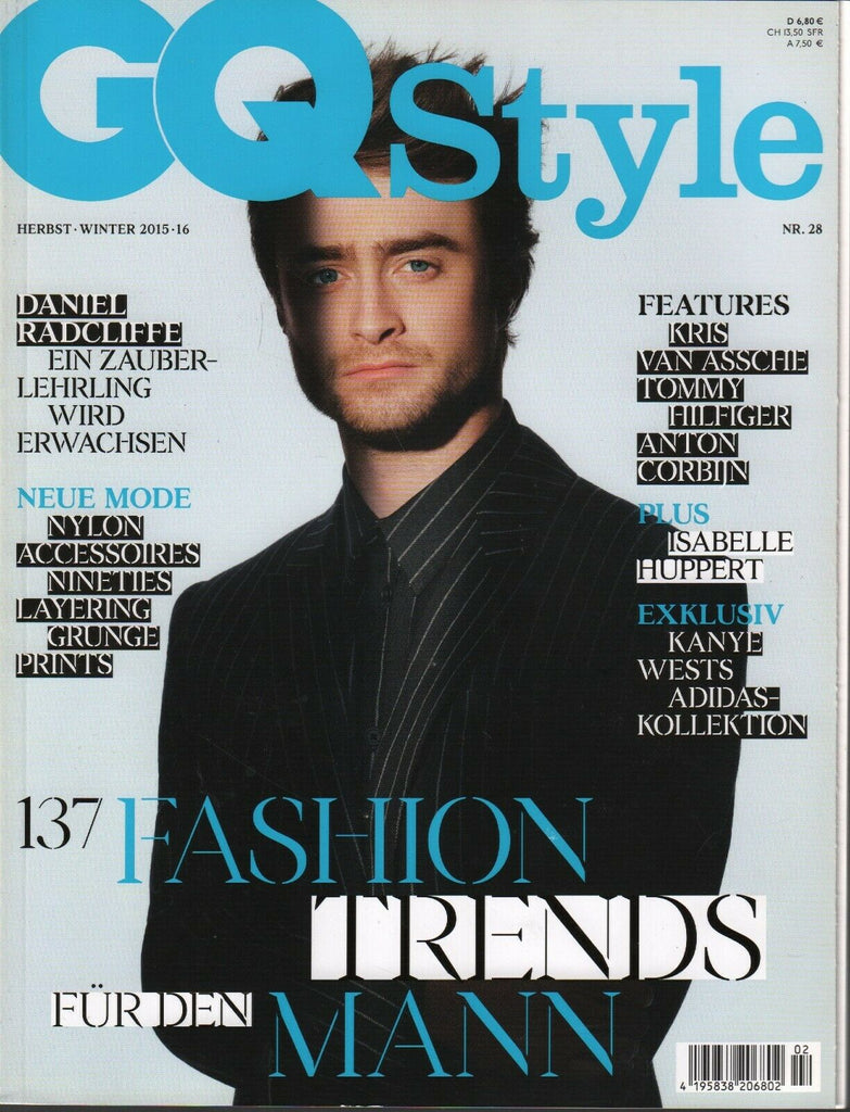 GQ Style German Winter 2015 Daniel Radcliffe Isabelle Huppert 022420AME
