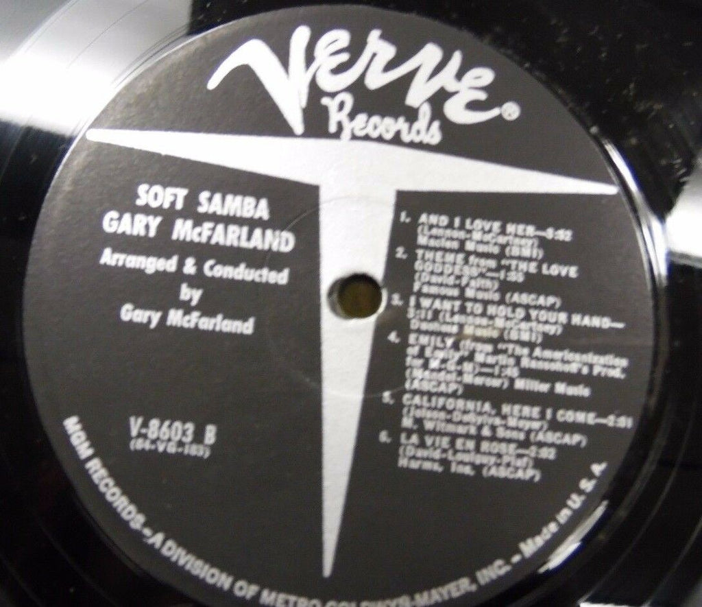 Gary McFarland Soft Samba 33rpm v-8603 b 100116LLE