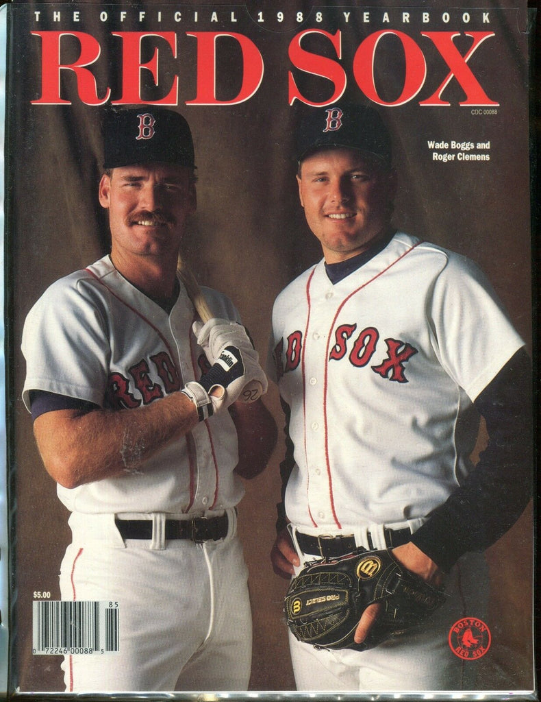 1988 Boston Red Sox Official Yearbook Wade Boggs EX 013017jhe