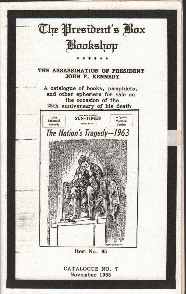 The President's Box Catalog Nov 1988 Assassination of Presidents JFK 011320AME