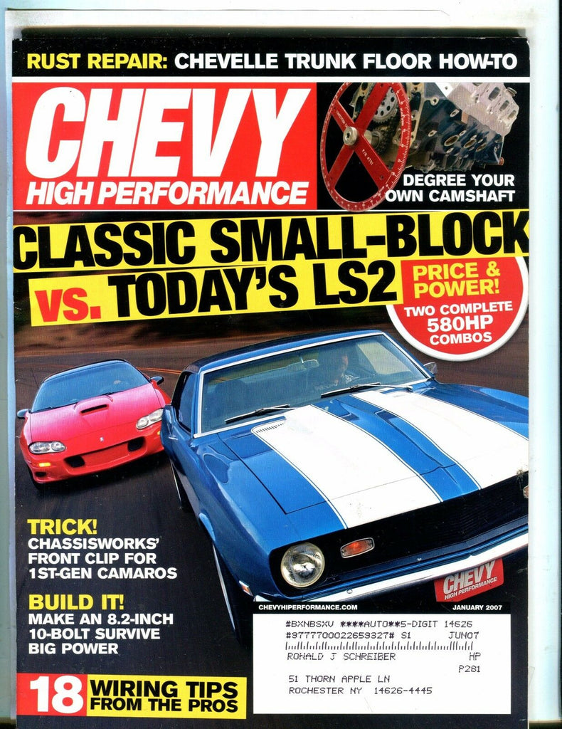 Chevy High Performance Magazine January 2007 Chevelle EX w/ML 050517nonjhe
