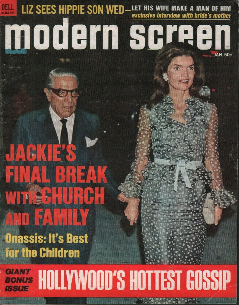 Modern Screen January 1971 Jackie Kennedy Onassis Elizabeth Taylor 072219AME