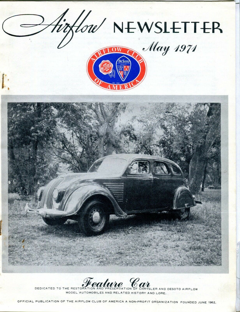 Airflow Newsletter May 1971 Chrysler DeSoto EX No ML 031017nonjhe