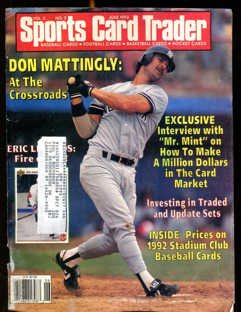 Sports Card Trader Magazine June 1992 Don Mattingly VG w/ML 020917jhe