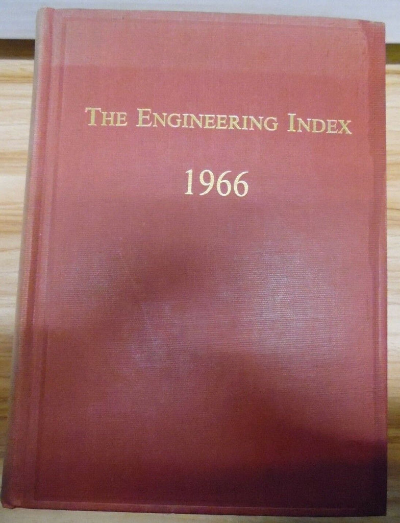 The Engineering Index 1966 M-Z & Author Index 3" Spine exFAA 041118DBE