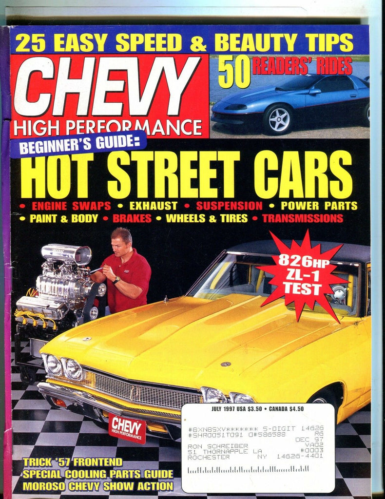 Chevy High Performance Magazine July 1997 ZL-1 EX w/ML 050517nonjhe