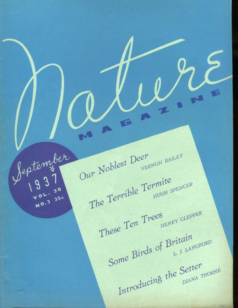 Nature Magazine September 1937 Our Noblest Deer VG No ML 020617jhe