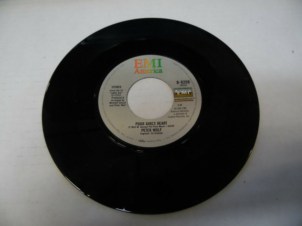 Peter Wolf Poor Girl's Heart & Lights Out 45RPM #8208 022920LLE45