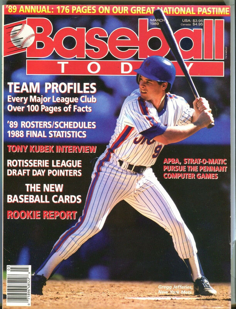 Baseball Today Magazine March 1989 Gregg Jefferies EX No ML 031717nonjhe