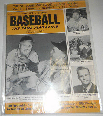 Baseball Magazine Rogers Hornsby & Ferris Fain April 1952 NO ML 072814R