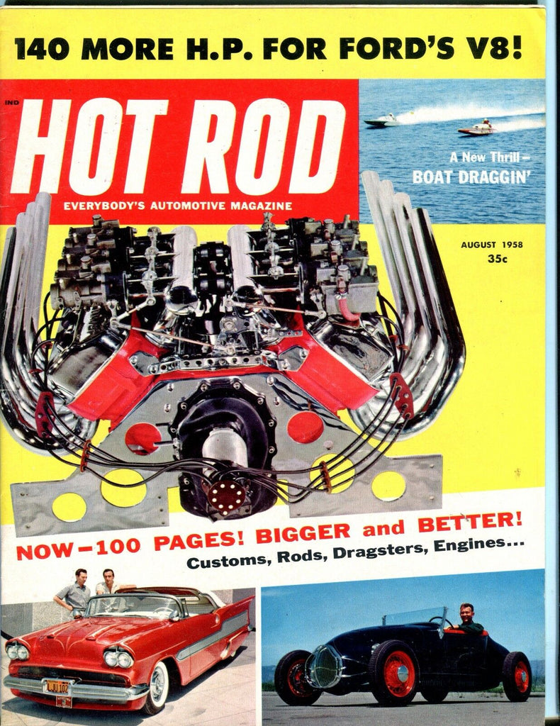 Hot Rod Magazine August 1958 Ford V8 EX No ML 051817nonjhe