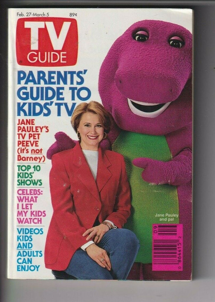 Tv Guide Mag Jane Pauley And Barney February 27/March 5, 1993 110319nonr