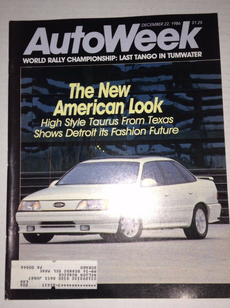 Autoweek Magazine Taurus From Texas Shows Detroit December 22, 1986 011717RH