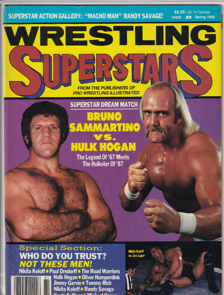 Wrestling Superstars Bruno Sammartino Hulk Hogan Spring 1988 052419nonr