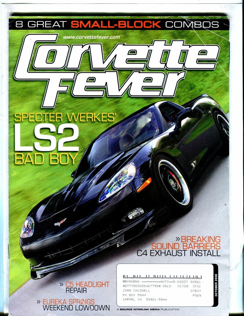 Corvette Fever Magazine October 2008 LS2 VG ML 042517nonjhe