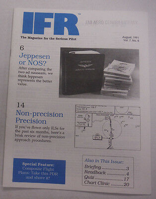 IFR Pilot Magazine Jeppesen or NOS? August 1991 FAL 061815R