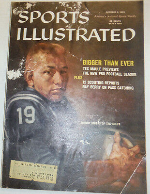 Sports Illustrated Magazine Johnny Unitas Ray Berry October 1959 OK COND 040815R
