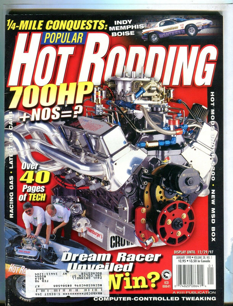 Popular Hot Rodding Magazine January 1998 40 Pages Of Tech EX w/ML 031717nonjhe