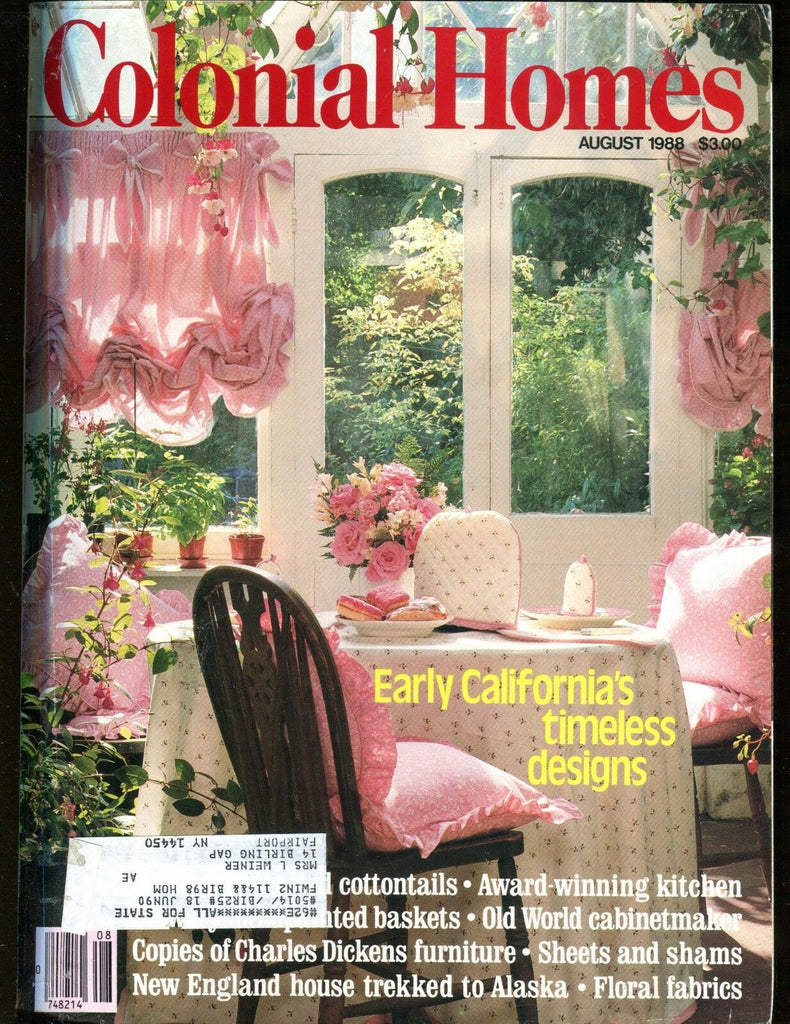 Colonial Homes Magazine August 1988 California EX w/ML 012517jhe