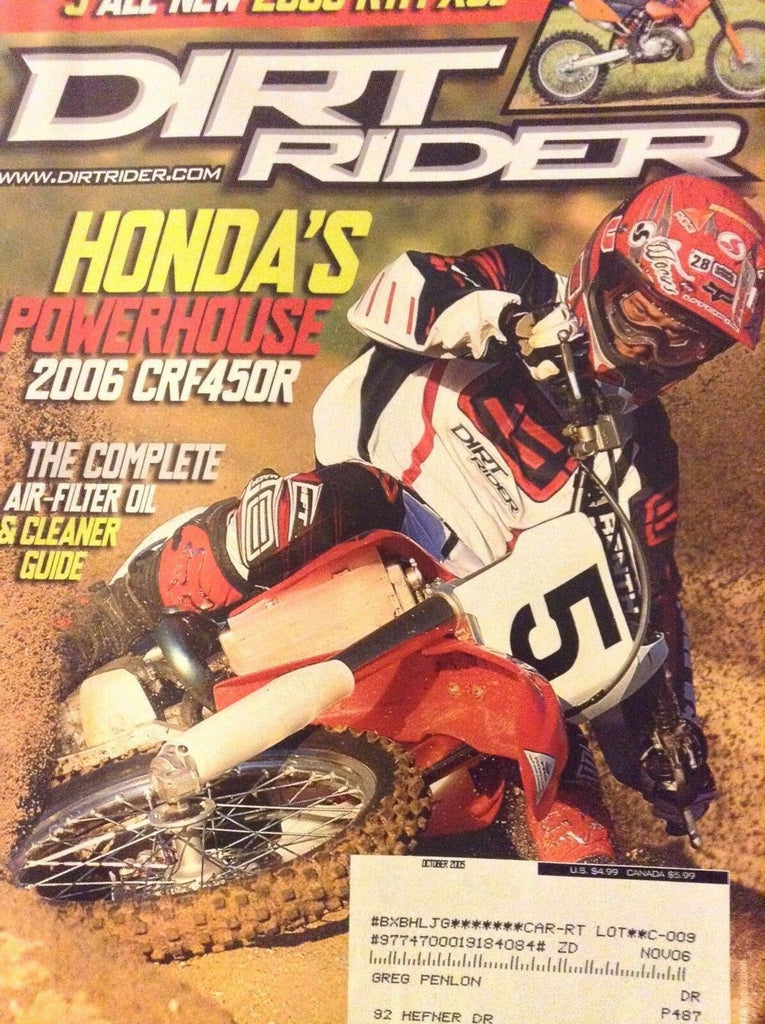 Dirt Rider Magazine Honda's 2006 CRF450R October 2005 121818nonrh2