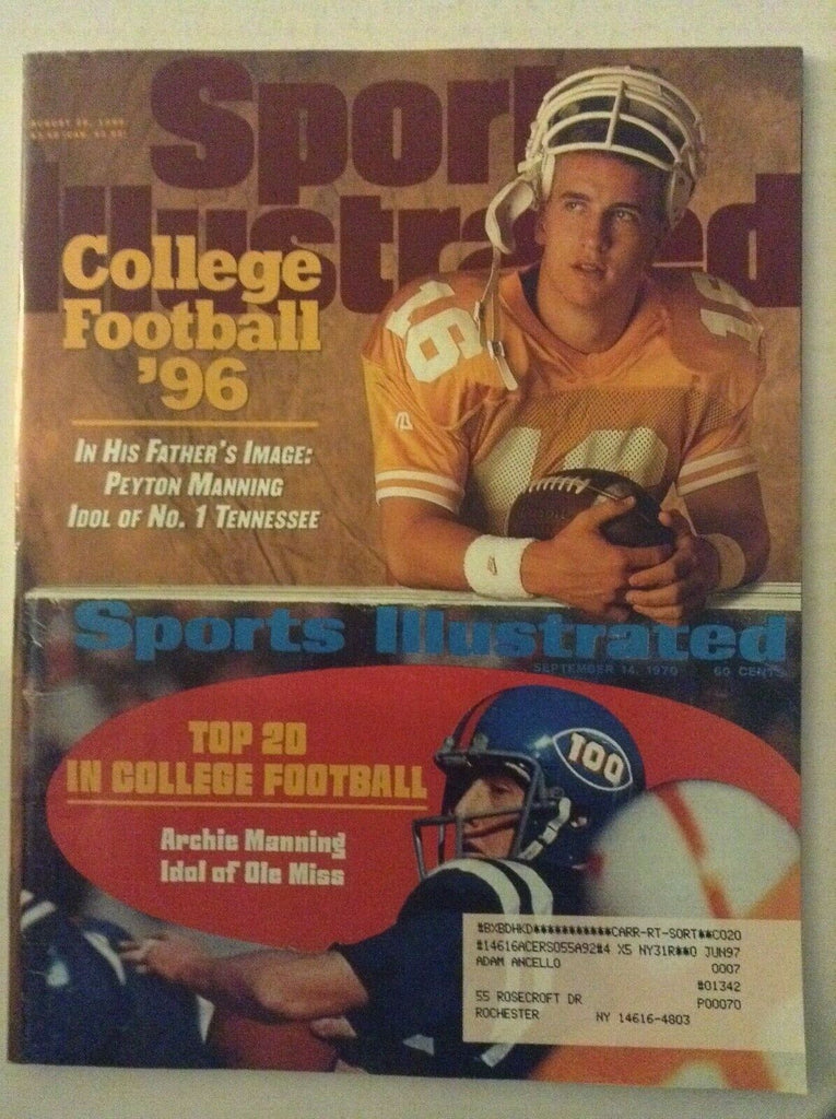 Sports Illustrated Magazine Peyton Manning & Archie August 26, 1996 050719nonrh