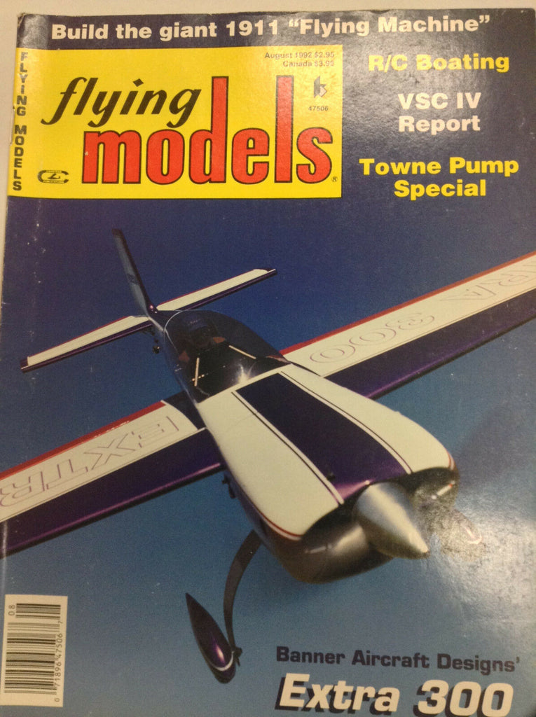 Flying Models Magazine Towne Pump & Extra 300 August 1992 040917nonrh2