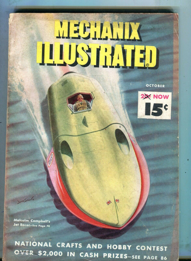 Mechanix Illustrated Magazine Oct. 1947 Malcolm Campbell Jet Racer 062017nonjhe
