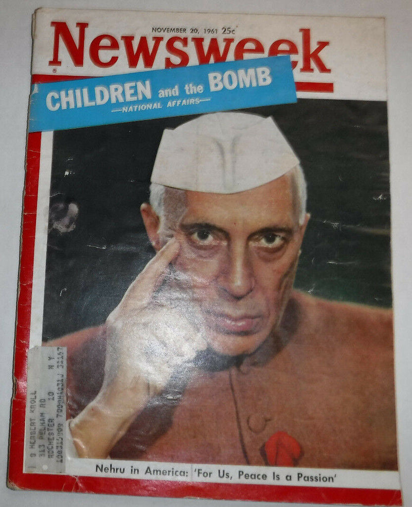 Newsweek Magazine Nehru In America November 20, 1961 100316R2
