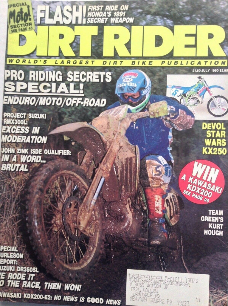 Dirt Rider Magazine Enduro/Moto/Off-Road July 1990 091917nonrh
