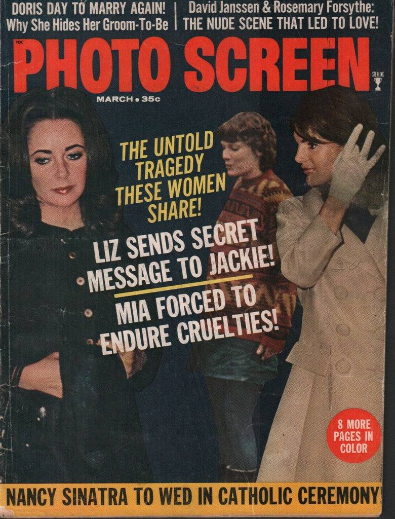 Photo Screen March 1969 Jackie Kennedy Elizabeth Taylor Doris Day 072219AME