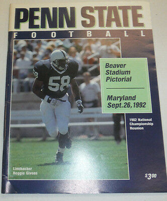 Penn State Football Magazine Beaver Stadium Pictorial September 26, 1992 122414R
