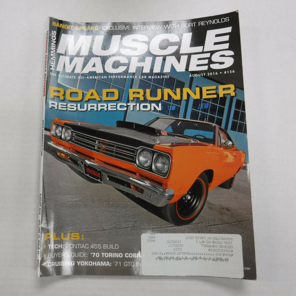 Muscle Machines Magazine Road Runner Resurrection August 2016 111516R