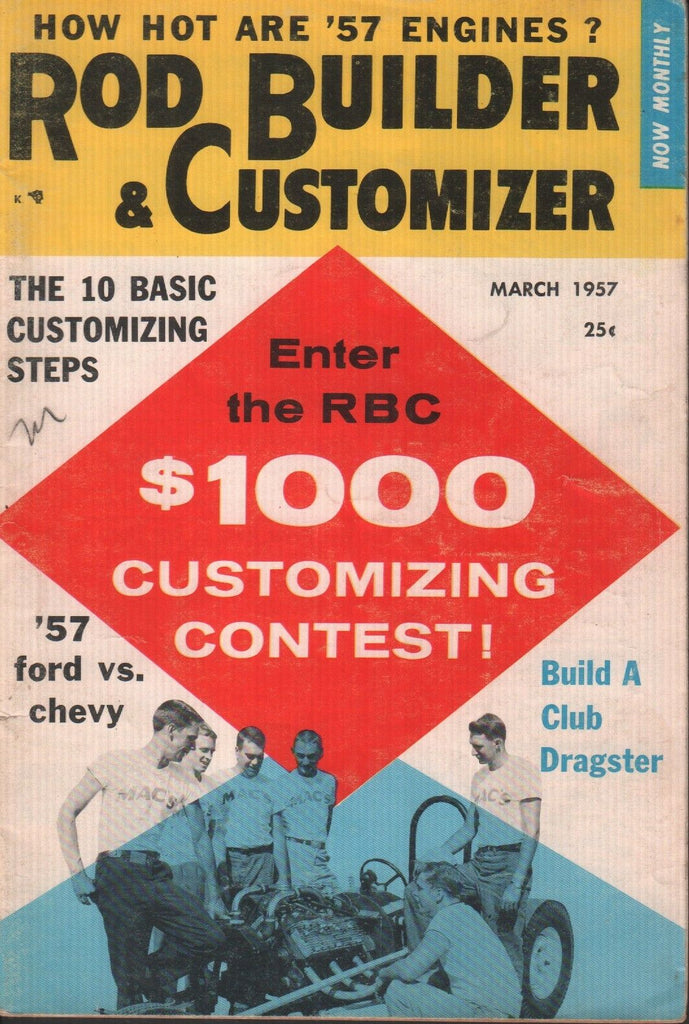 Rod Builder & Customizer Vintage Magazine March 1957 Ford vs Chevy 121518AME