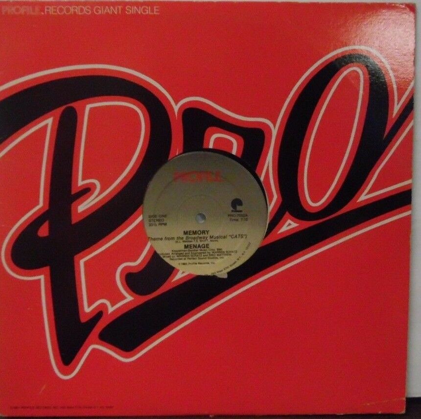 Memory theme from Broadway Musical Cats Menage 12" single PROMO 092318LLE