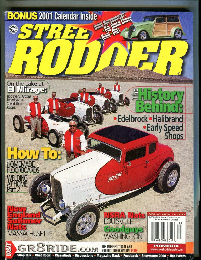 Street Rodder Magazine December 2000 Bob Everts EX No ML 042117nonjhe