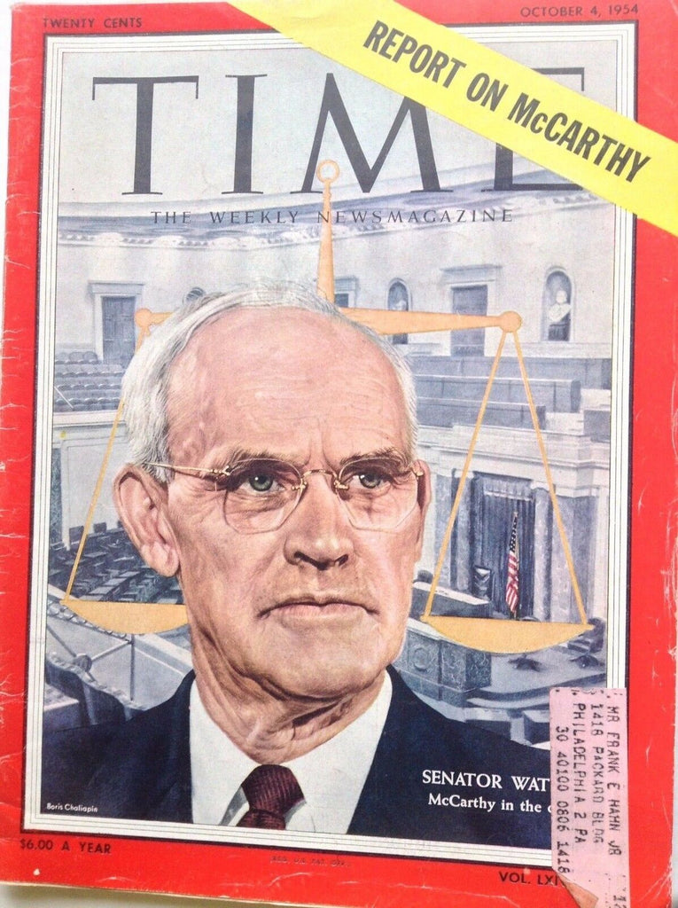 Time Magazine Senator Watson Mccarthy October 4, 1954 091417nonrh2