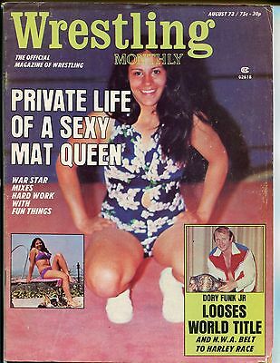 Wrestling Monthly August 1973 Mat Queen ,Dory Funk Jr EX 111815DBE