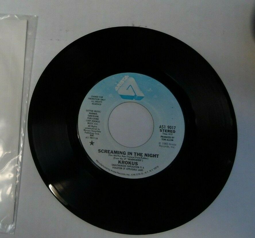 Krokus Screaming in the Night 45RPM PROMO AS1-9017 022220LLE45