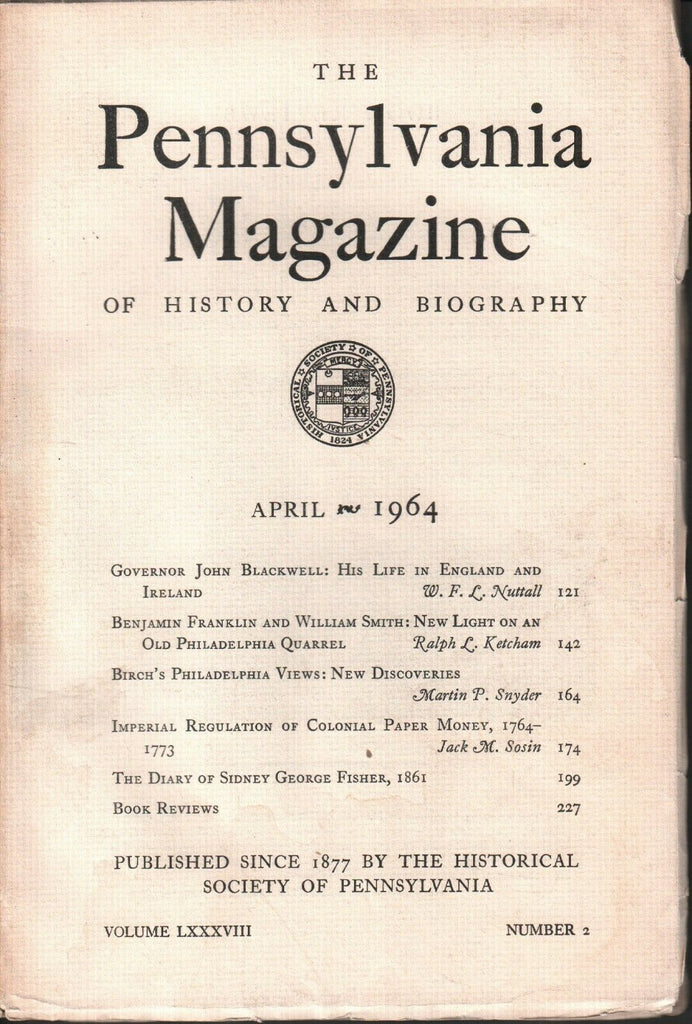 The Pennsylvania Magazine History Biography April 1964 John Blackwell 061719AME