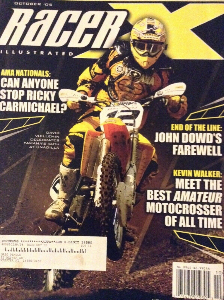 Racer X Magazine David Vuillemin Yamaha October 2005 122418nonrh