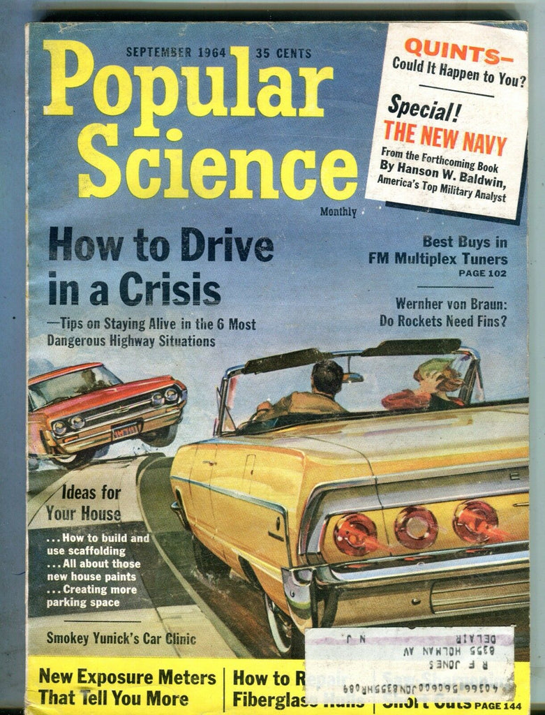 Popular Science Magazine September 1964 Smokey Yunick Car Clinic 062317nonjhe