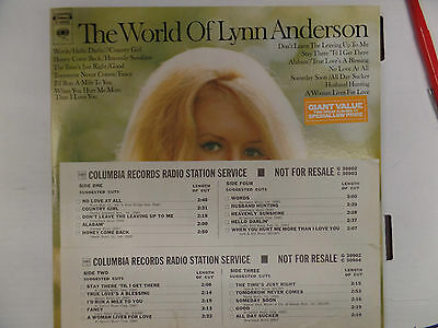 THE WORLD OF LYNN ANDERSON (DOUBLE VINYL PROMO) 33 RPM EX+ 111315 TLJ