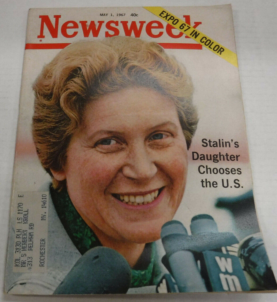 Newsweek Magazine Stalin's Daughter Chooses U.S. May 1, 1967 101816R