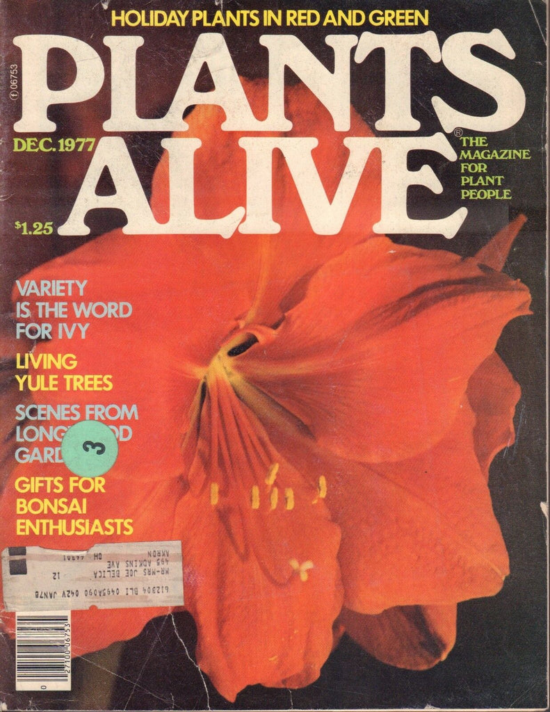 Plants Alive December 1977 Amaryllis Bloom w/ML 100517DBE2