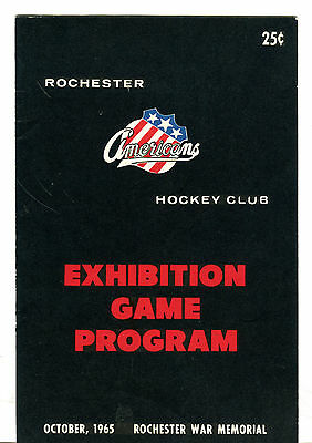 Rochester Americans Hockey Game Program October 1965 EX jhc