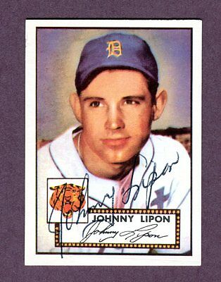 Autographed Signed 1952 Topps Reprint Series #89 Johnny Lipon Tigers w/coa jh33
