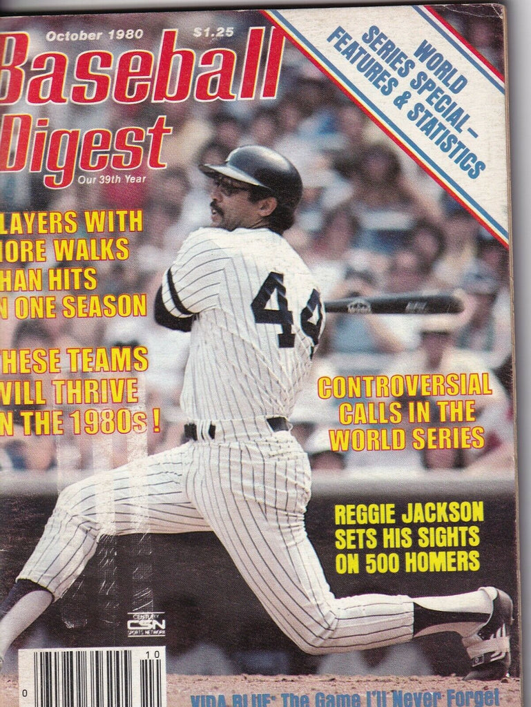 Baseball Digest Magazine Reggie Jackson October 1980 051919nonr