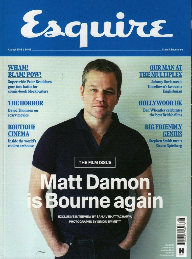 Esquire UK Magazine August 2016 Matt Damon Steven Spielberg 031320AME