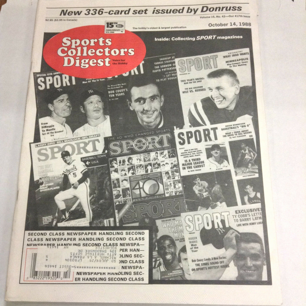 Sports Collectors Digest Magazine 336 Card Set October 14, 1988 061217nonr